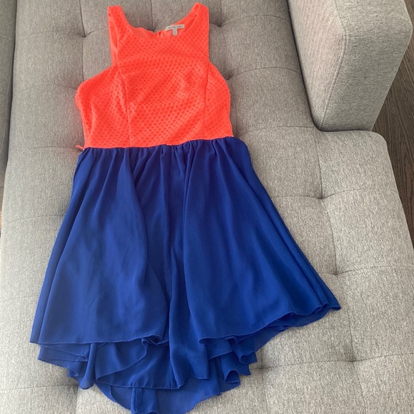 Pink and blue sleeveless homecoming dress - Picture 1 of 2